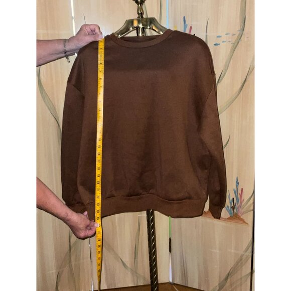Vintage-Style Shein Brown "Ocean Beach" Sweatshirt Surf Sunsets Memories Catch W - Picture 4 of 4